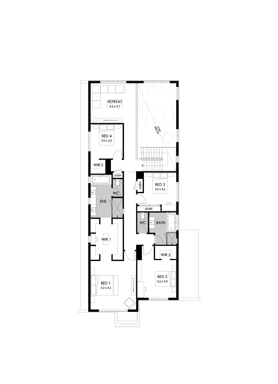 40 First Floor Floorplan (Standard - Flipped)