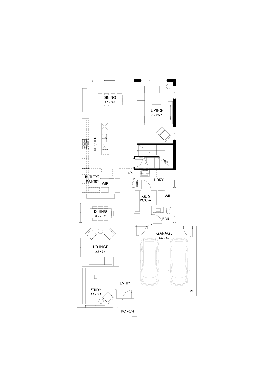 40 Ground Floor Floorplan (5th bedroom - Flipped)