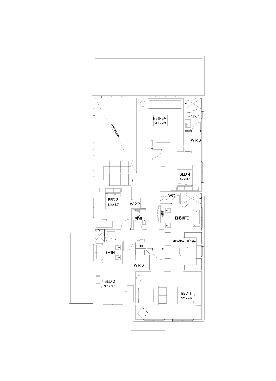 45 First Floor Floorplan (Larger kitchen dining)