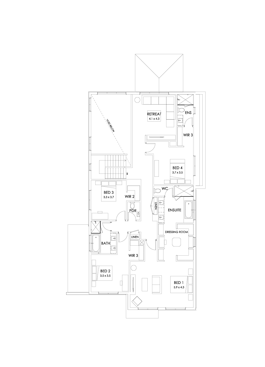 45 First Floor Floorplan (Larger kitchen)