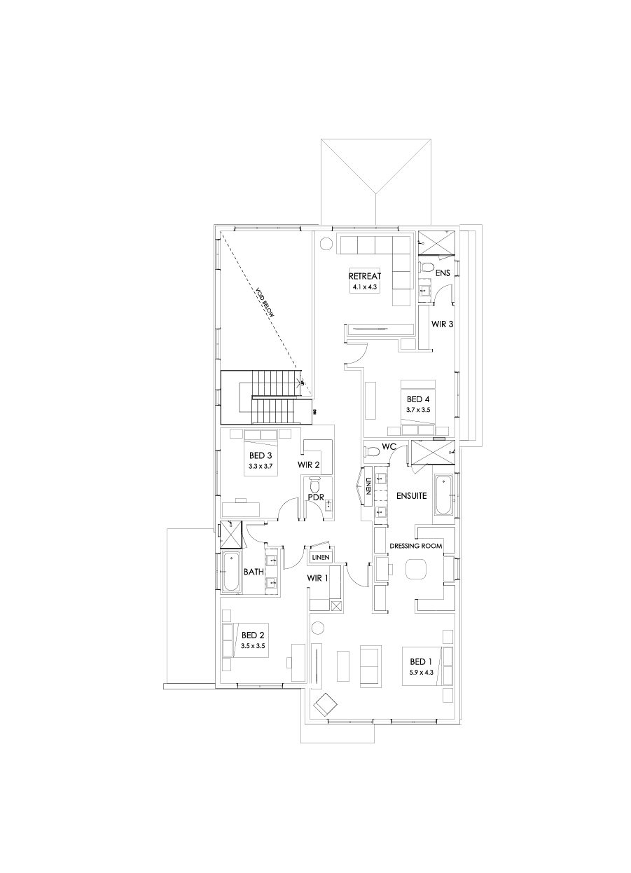 45 First Floor Floorplan (Larger kitchen)