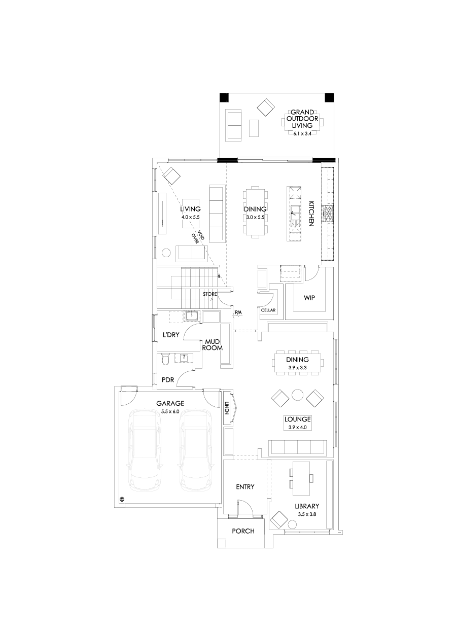 45 Ground Floor Floorplan (Grand outdoor living)
