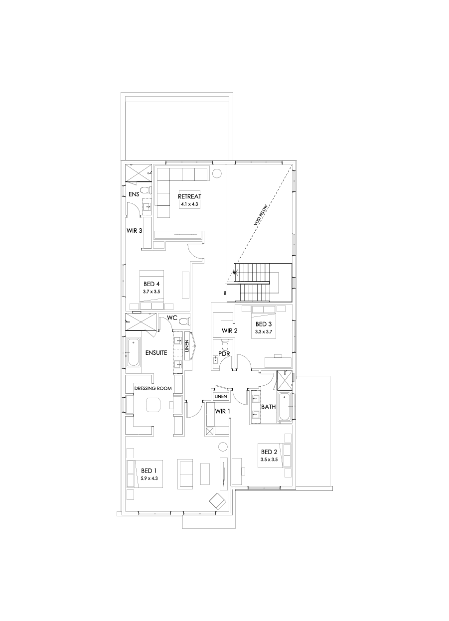 45 First Floor Floorplan (Alternate grand outdoor living - Flipped)