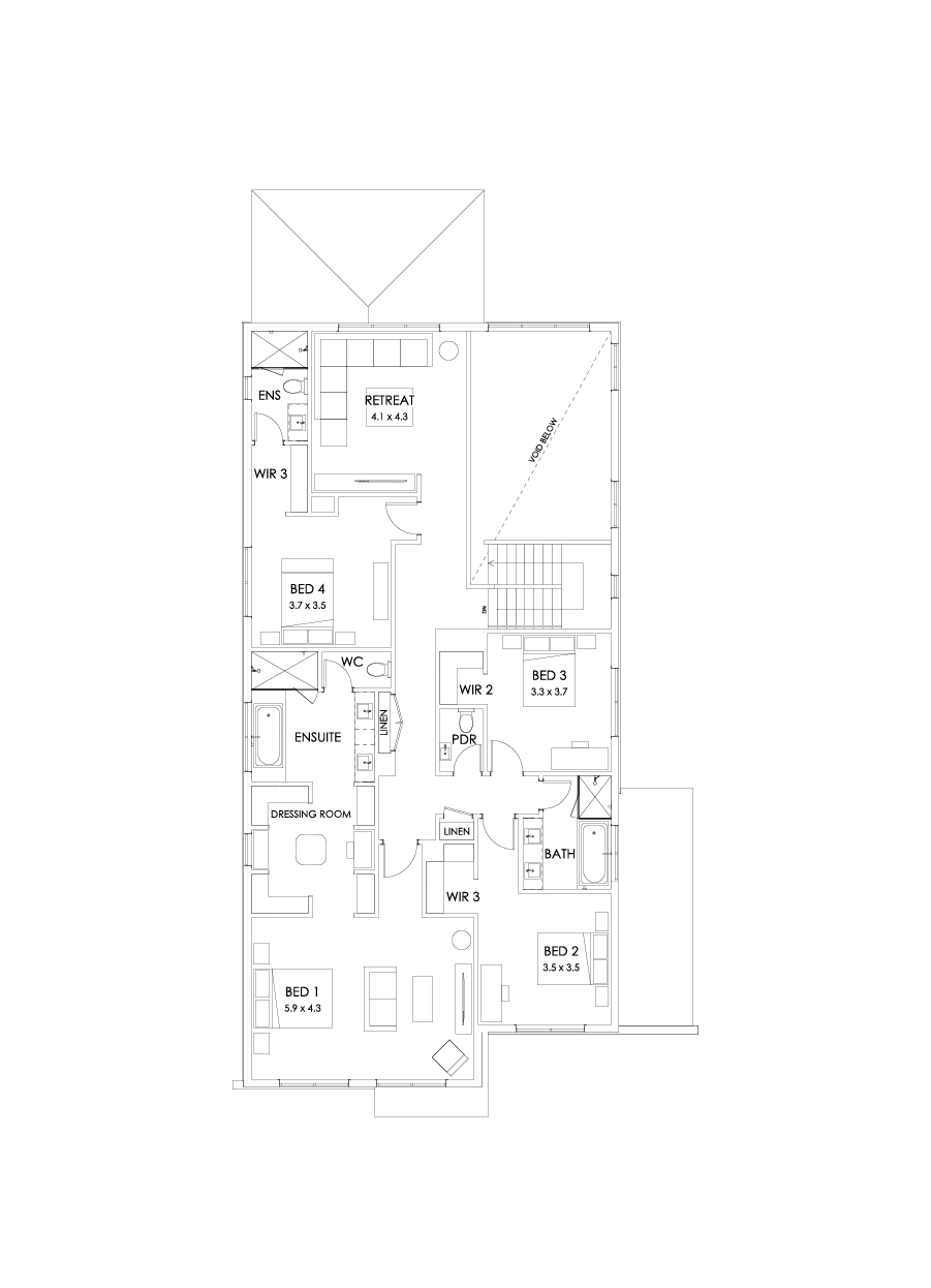 45 First Floor Floorplan (Grand outdoor living - Flipped)