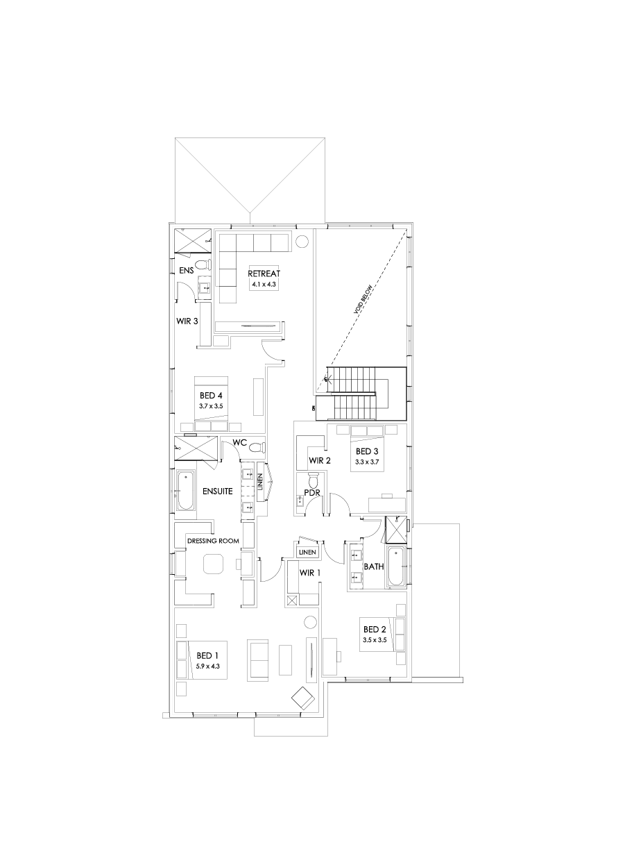 45 First Floor Floorplan (Grand outdoor living - Flipped)