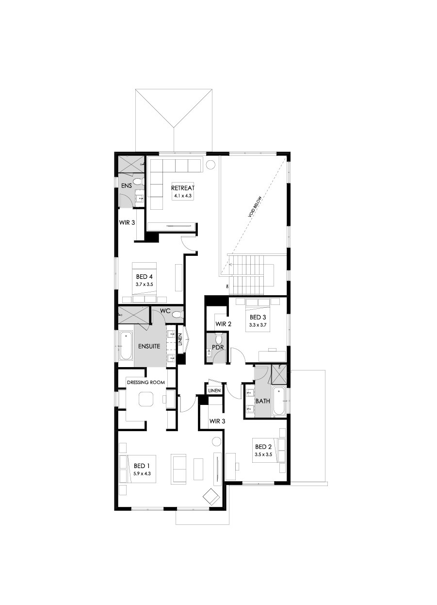 45 First Floor Floorplan (Standard  - Flipped)