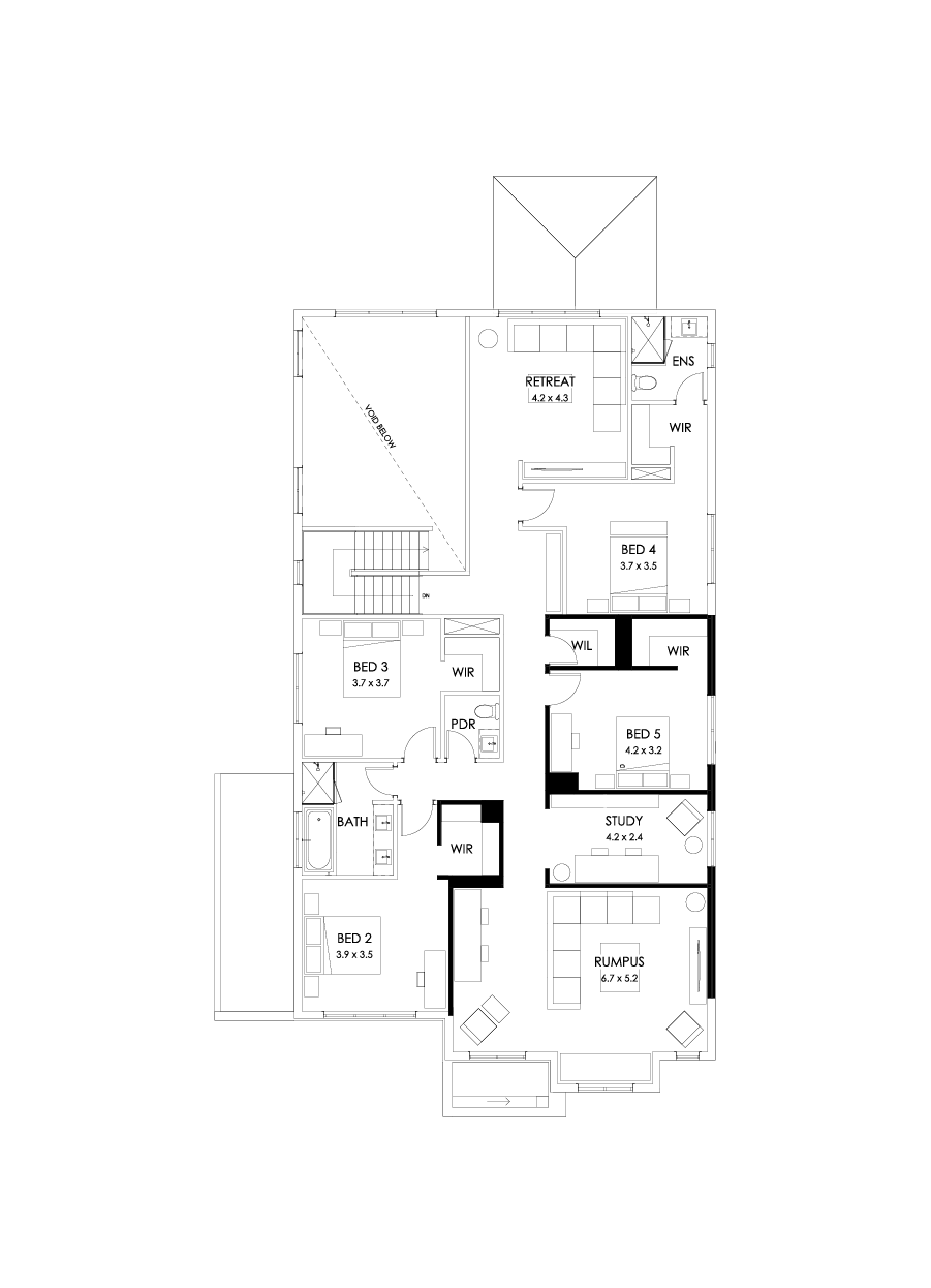50 First Floor Floorplan (Alternate bed 1)