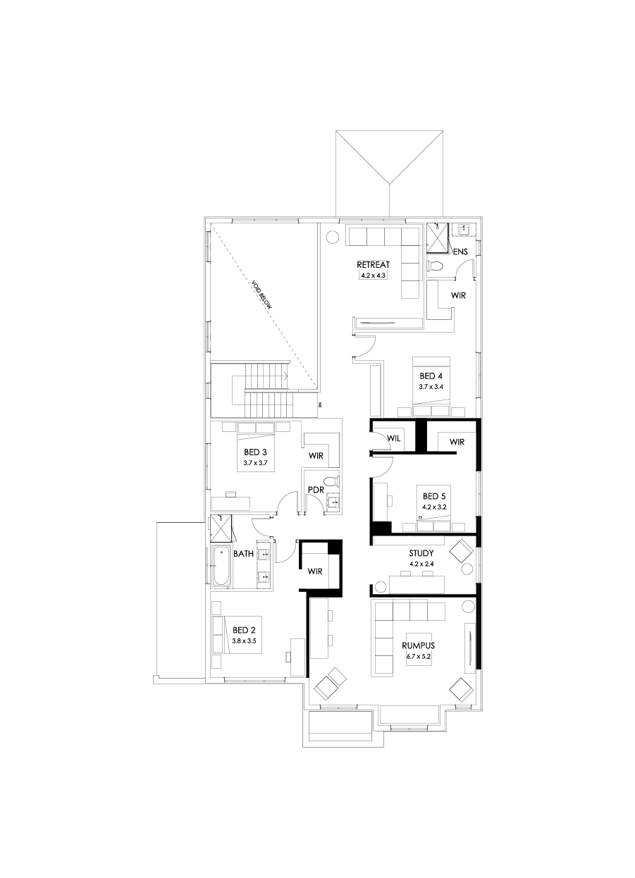 50 First Floor Floorplan (Alternate bed 1)