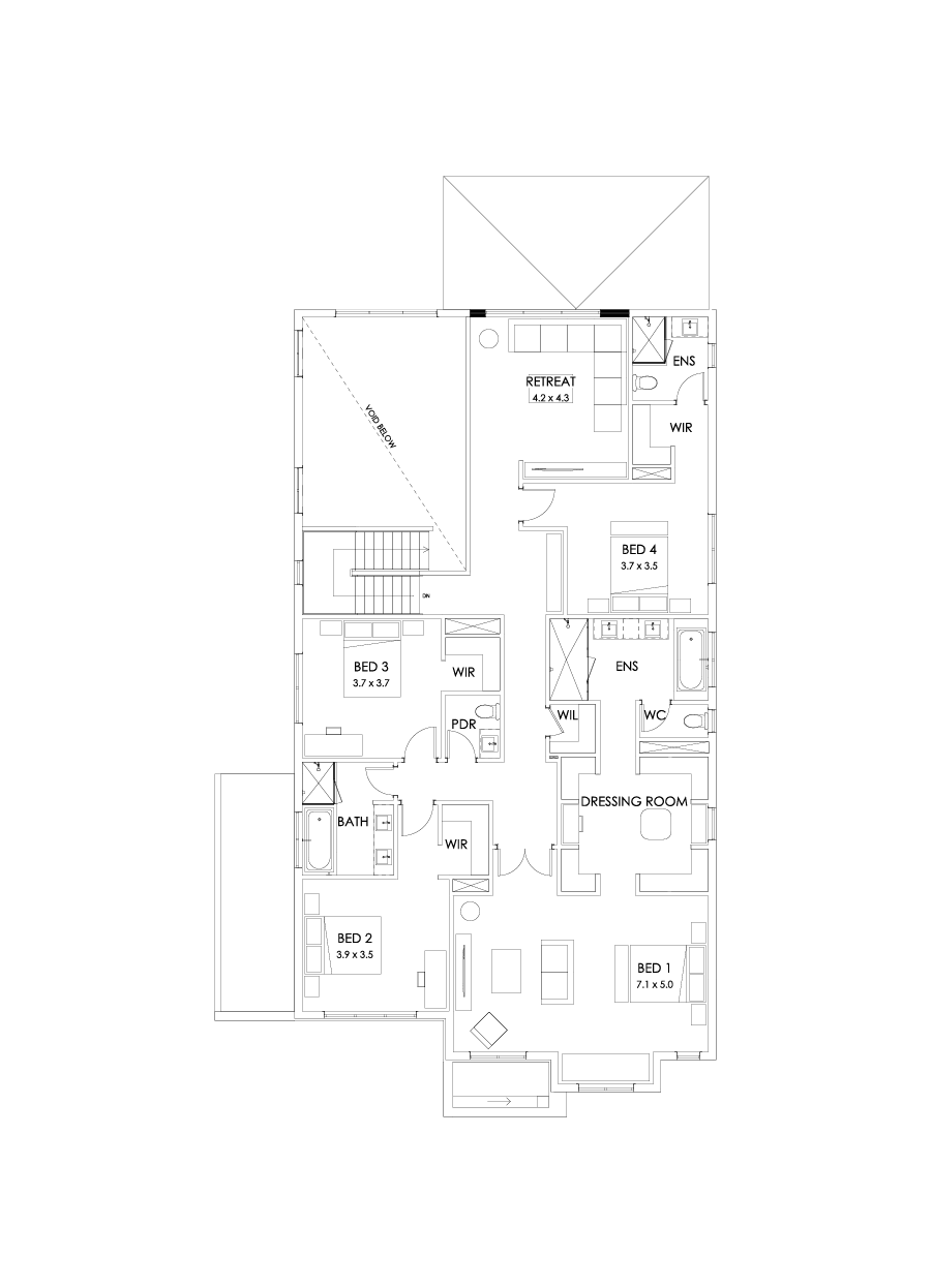 50 First Floor Floorplan (Alternate kitchen L-shape)