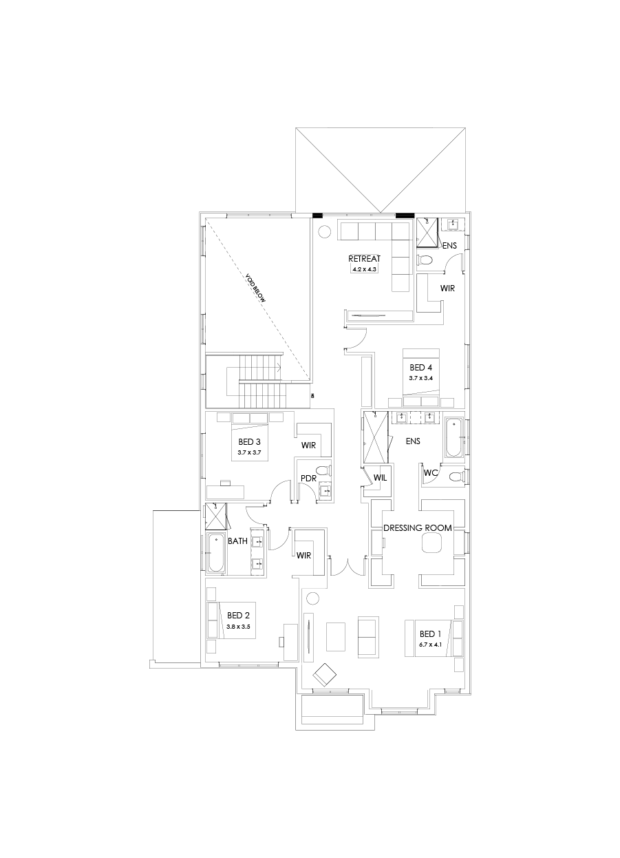 50 First Floor Floorplan (Alternate kitchen L-shape)
