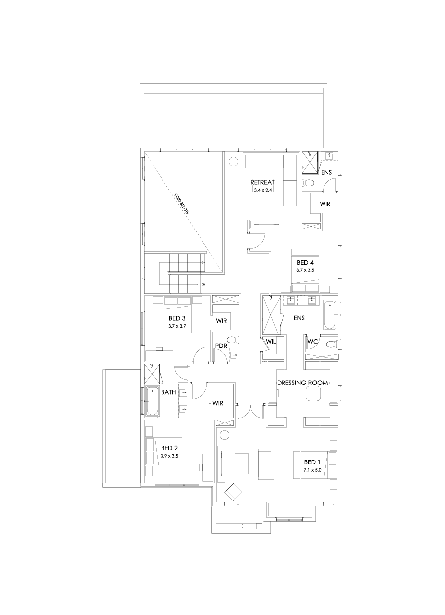 50 First Floor Floorplan (Larger kitchen dining)