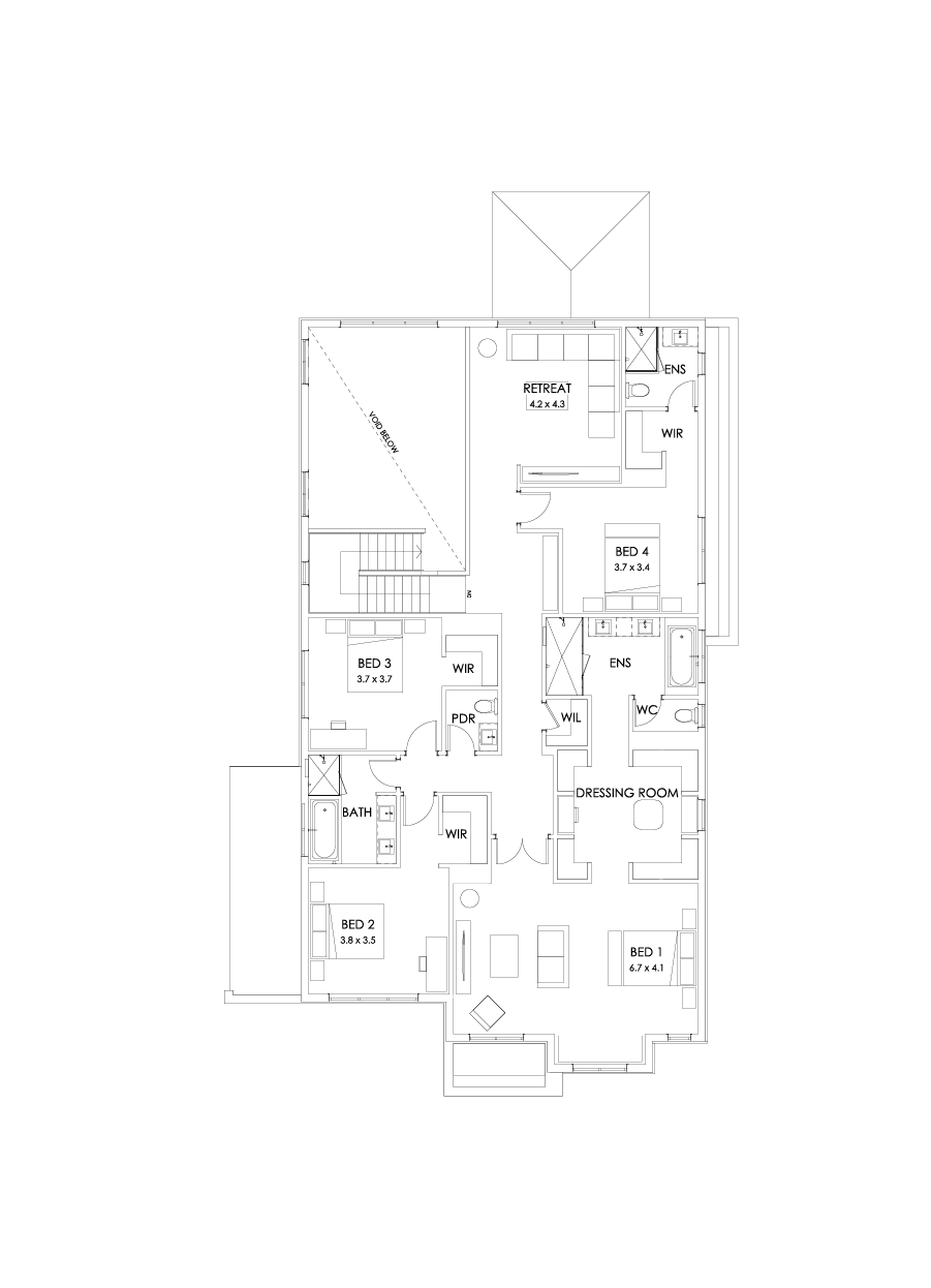 50 First Floor Floorplan (Larger kitchen)