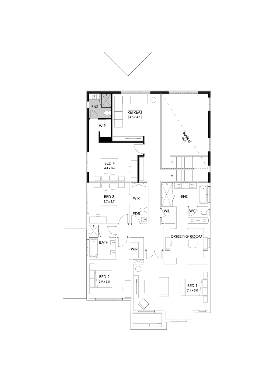 50 First Floor Floorplan (Rear flip)