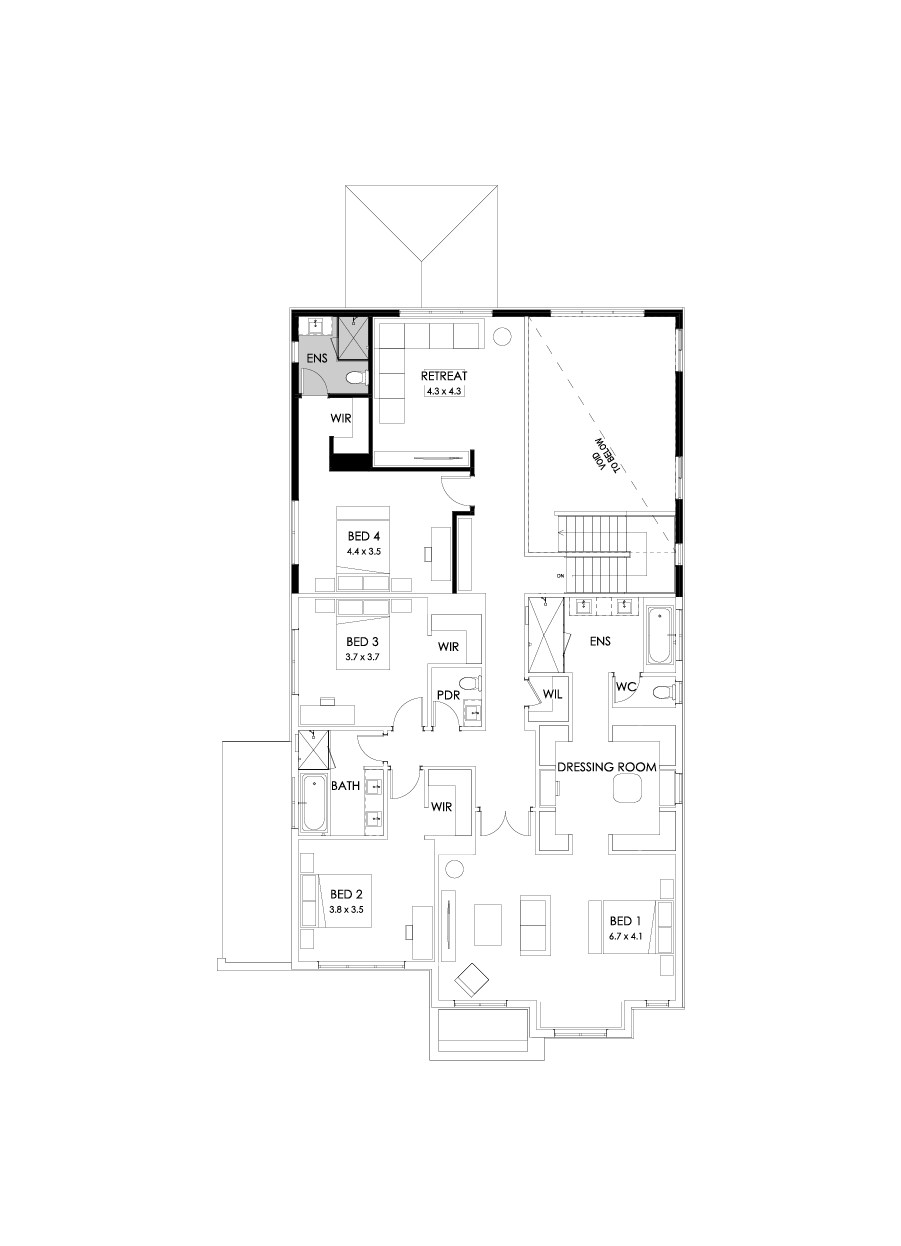 50 First Floor Floorplan (Rear flip)