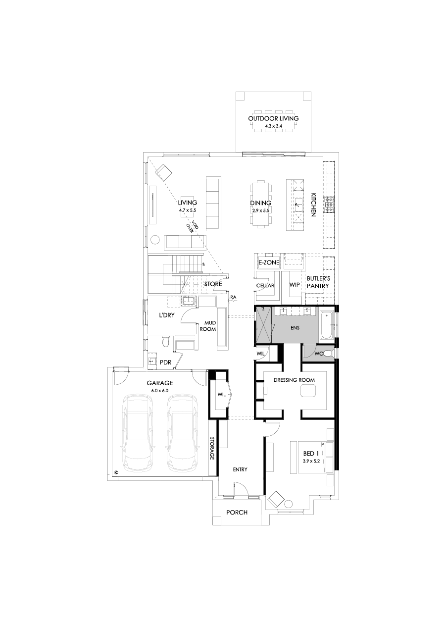 50 Ground Floor Floorplan (Alternate bed 1)