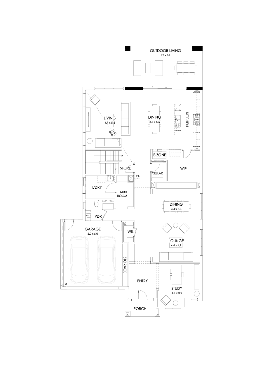 50 Ground Floor Floorplan (Alternate grand outdoor living)