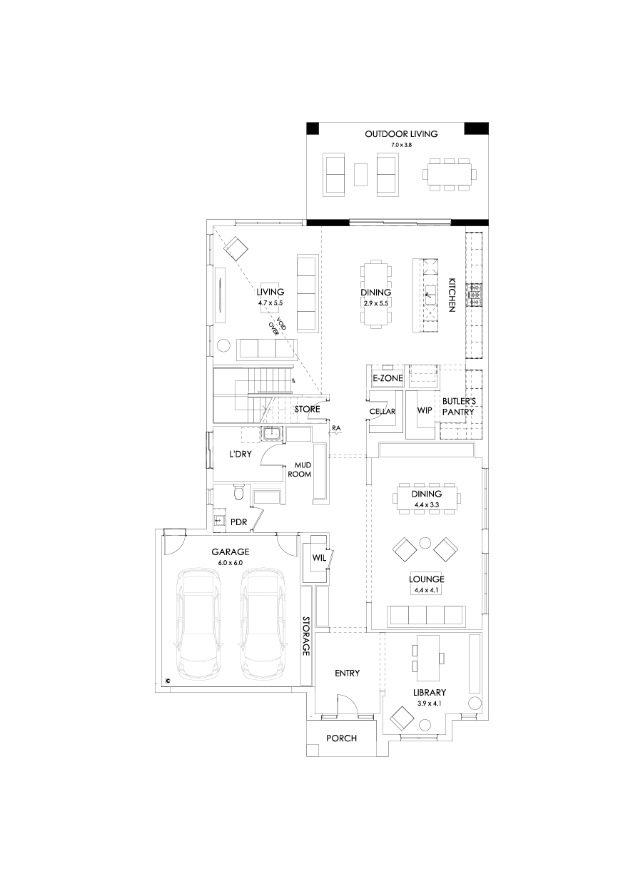 50 Ground Floor Floorplan (Alternate grand outdoor living)