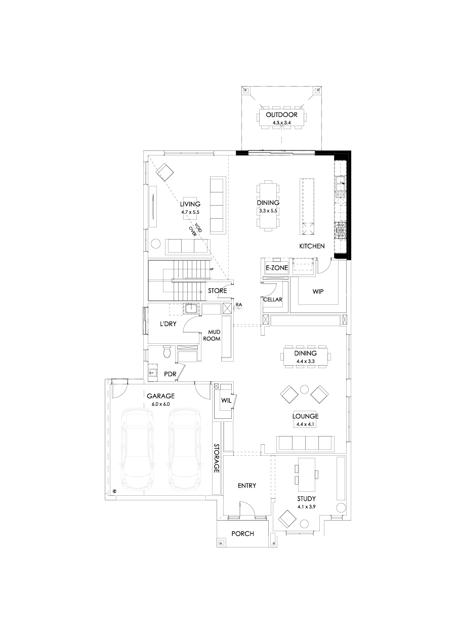 50 Ground Floor Floorplan (Alternate kitchen )