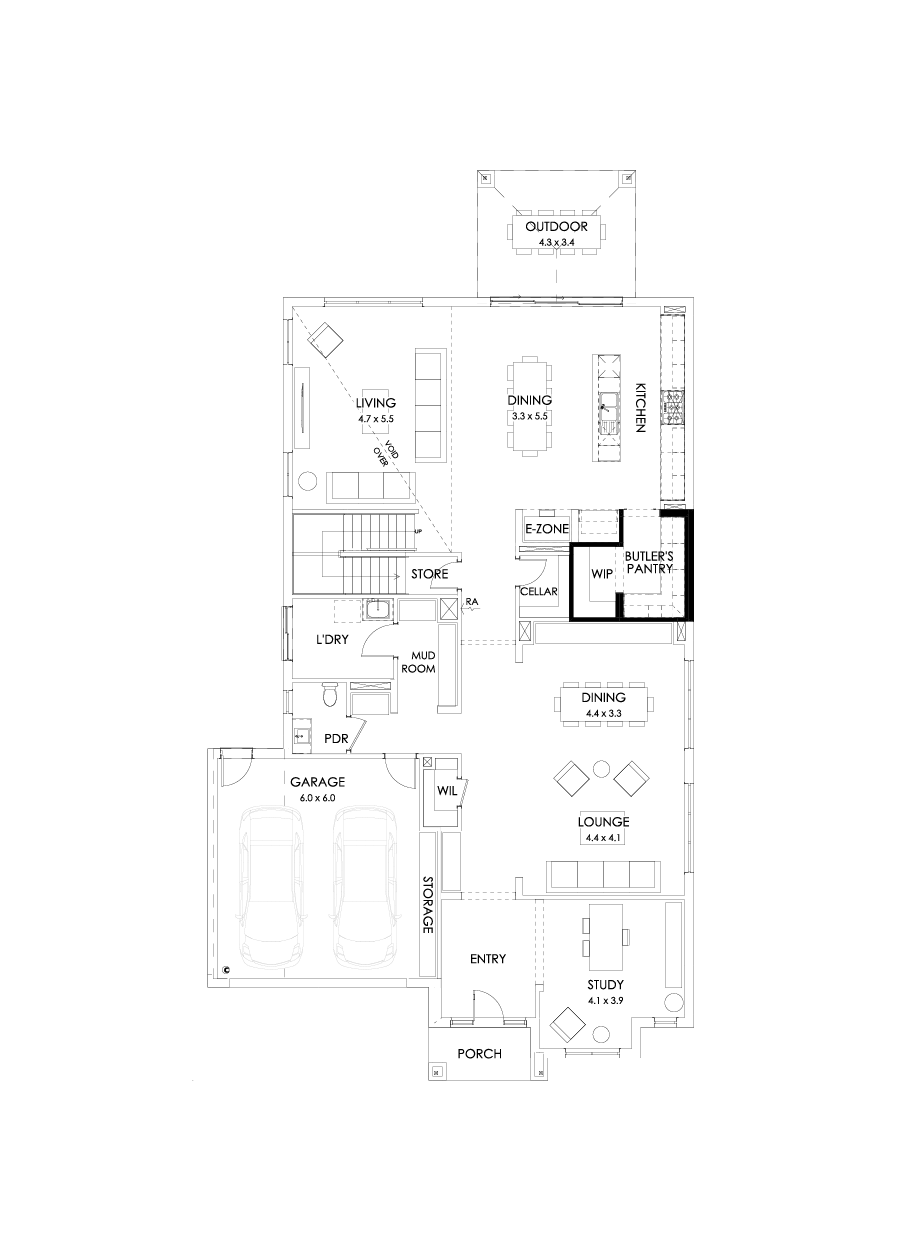 50 Ground Floor Floorplan (Butler's pantry - Included)