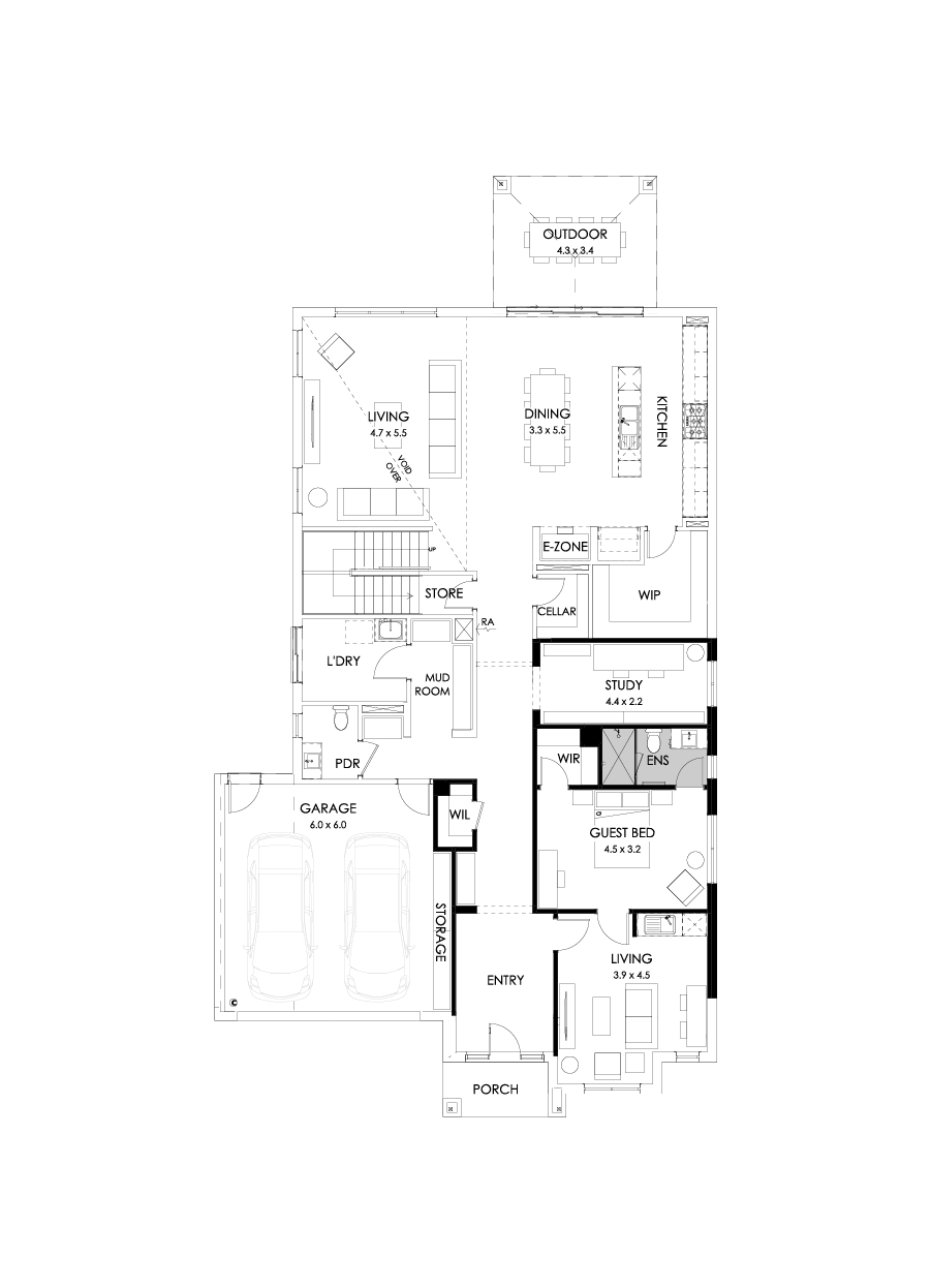 50 Ground Floor Floorplan (Guest wing)