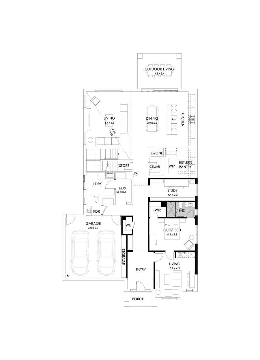 50 Ground Floor Floorplan (Guest wing)