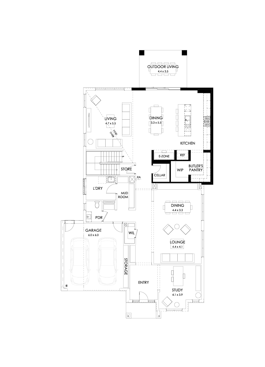 50 Ground Floor Floorplan (Larger kitchen)
