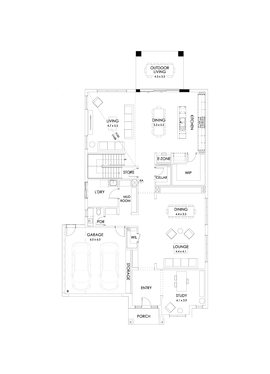 50 Ground Floor Floorplan (Rear balcony)