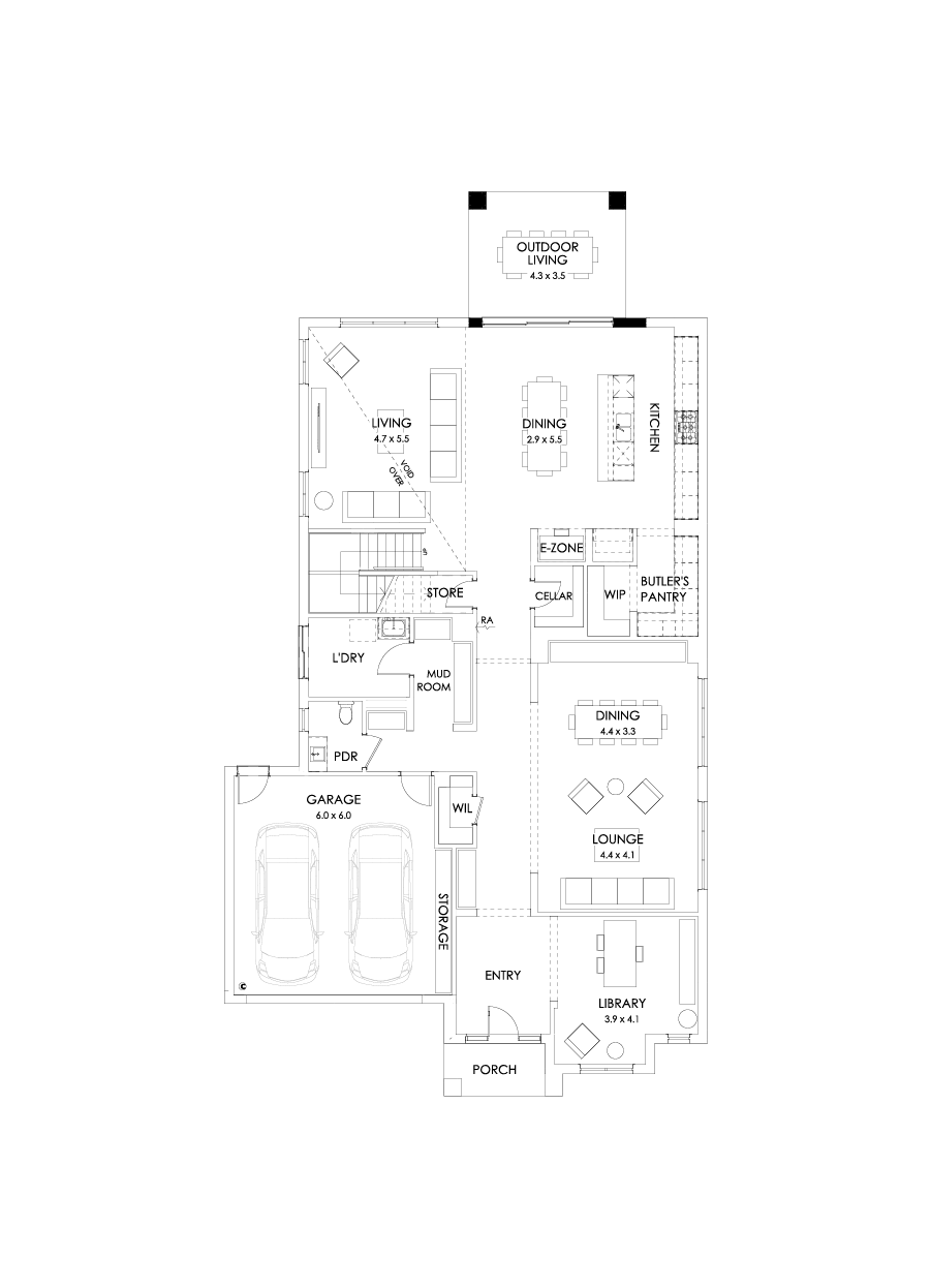 50 Ground Floor Floorplan (Rear balcony)