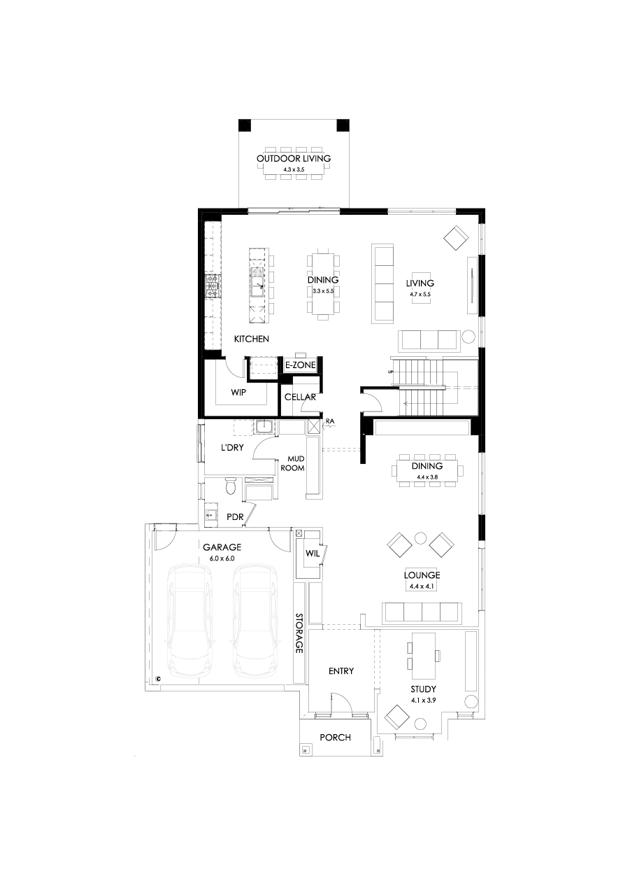 50 Ground Floor Floorplan (Rear flip)
