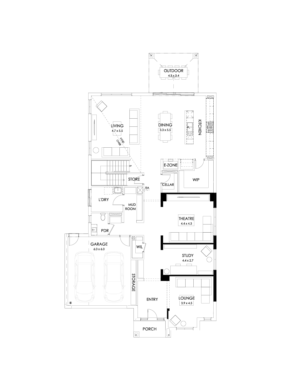 50 Ground Floor Floorplan (Theatre)