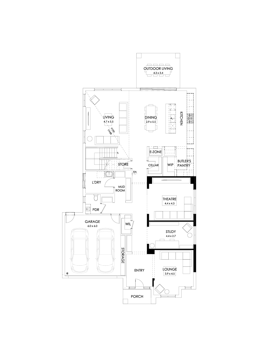 50 Ground Floor Floorplan (Theatre)