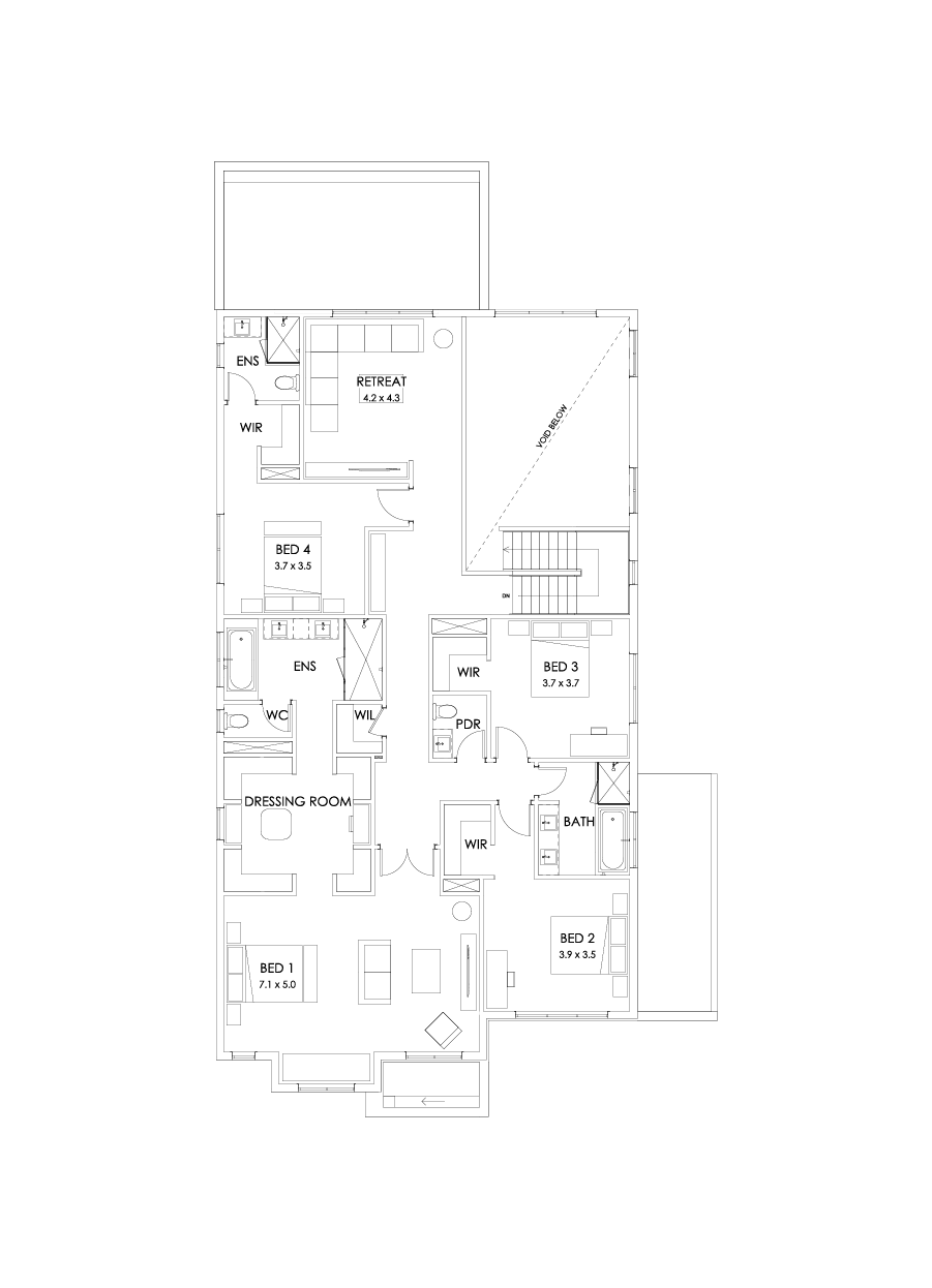 50 First Floor Floorplan (Alternate grand outdoor living - Flipped)