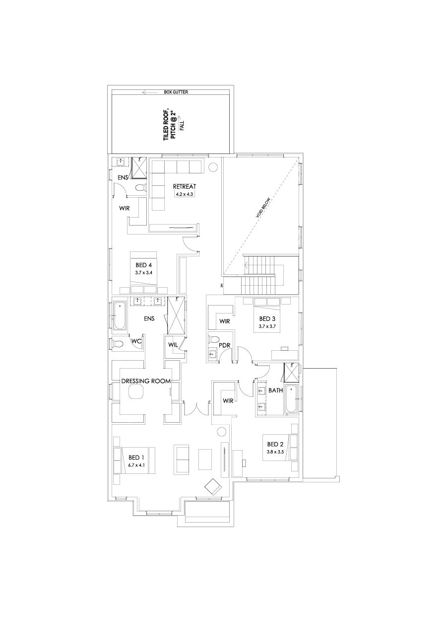 50 First Floor Floorplan (Alternate grand outdoor living - Flipped)