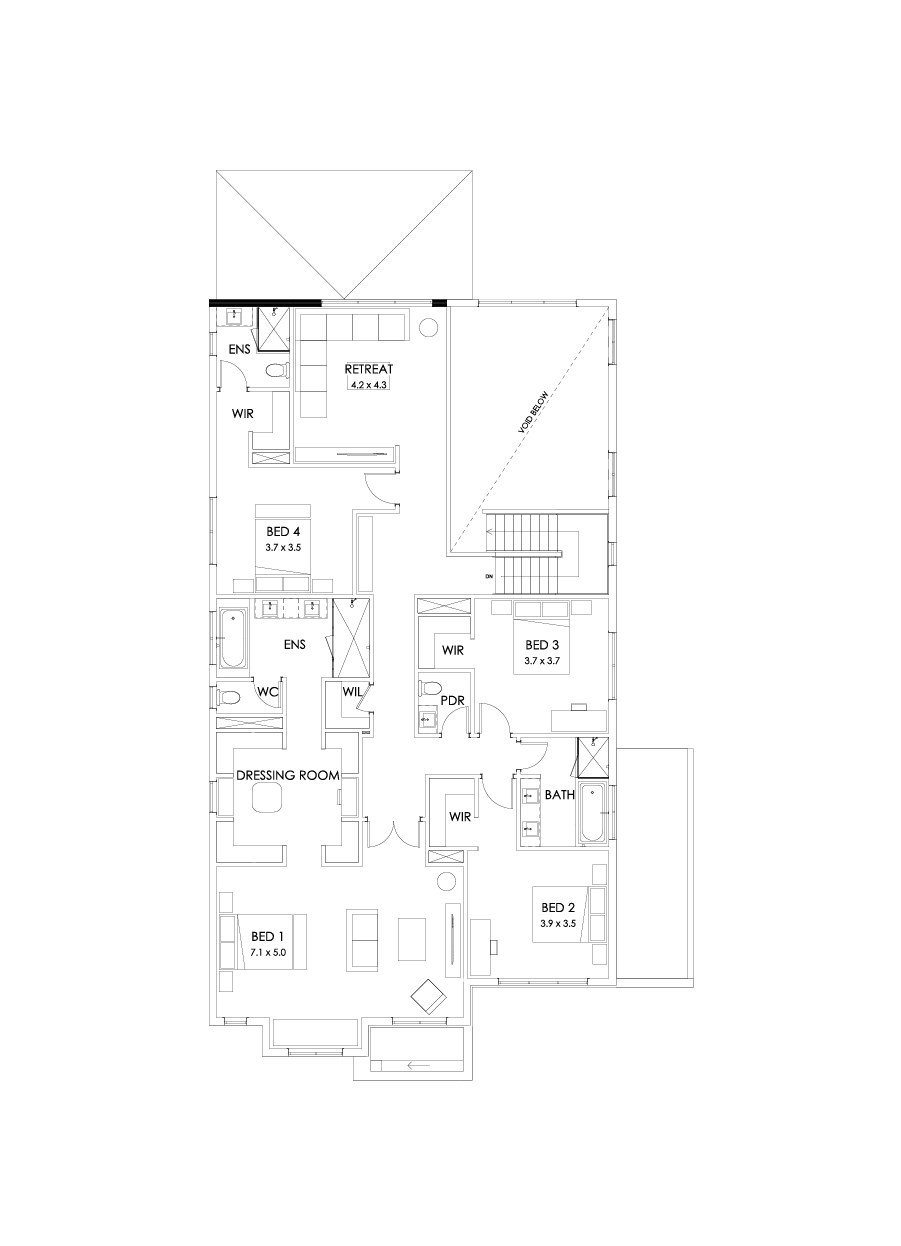 50 First Floor Floorplan (Grand outdoor living - Flipped)