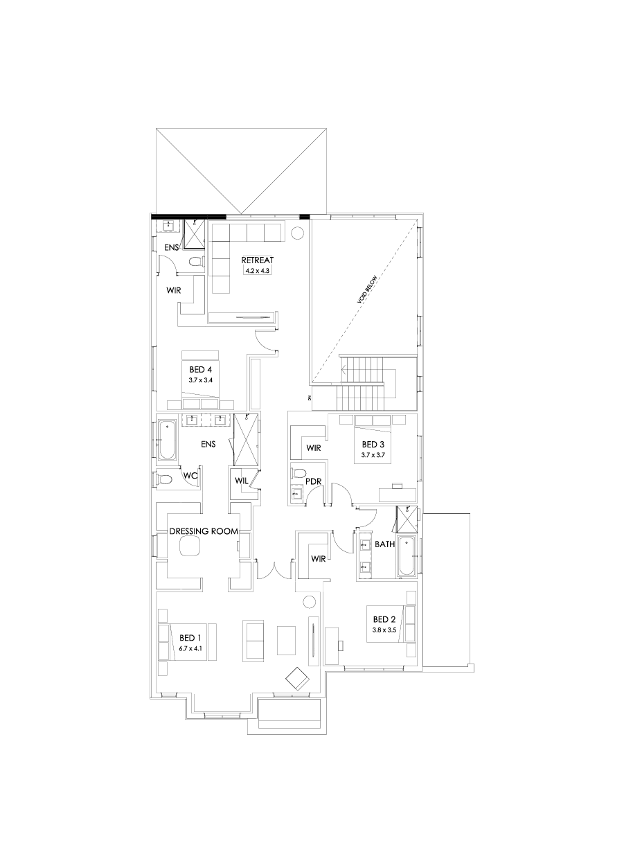 50 First Floor Floorplan (Grand outdoor living - Flipped)