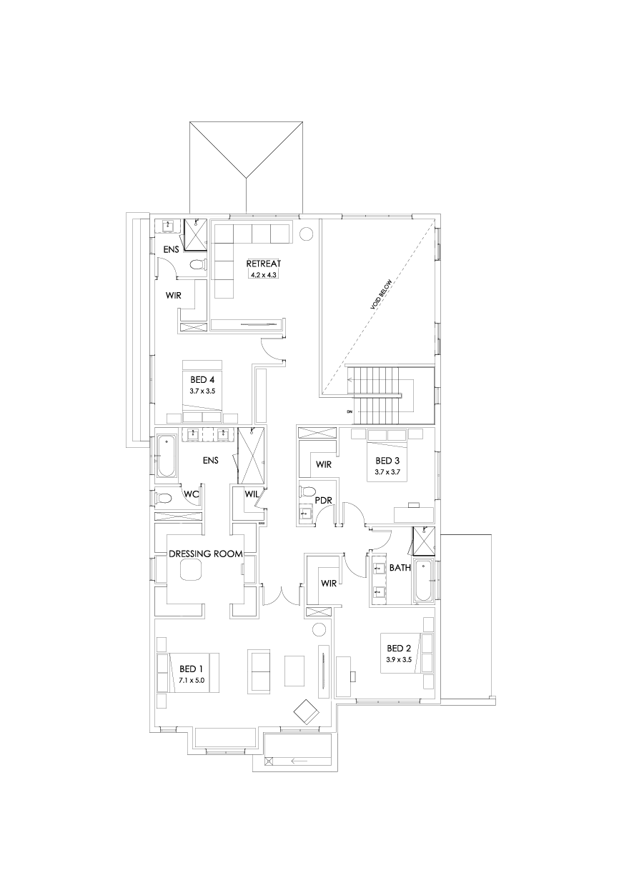 50 First Floor Floorplan (Larger kitchen - Flipped)