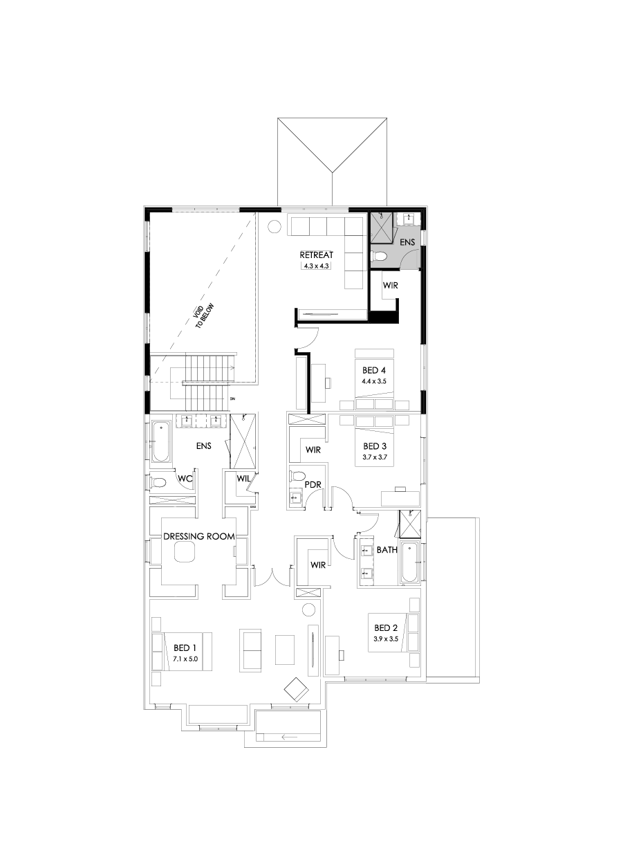 50 First Floor Floorplan (Rear Flip with butler’s pantry  - Flipped)