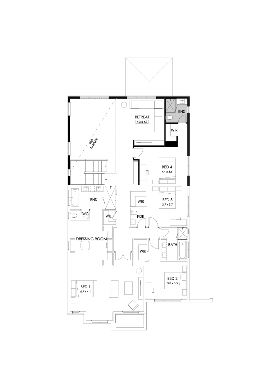 50 First Floor Floorplan (Rear flip - Flipped)