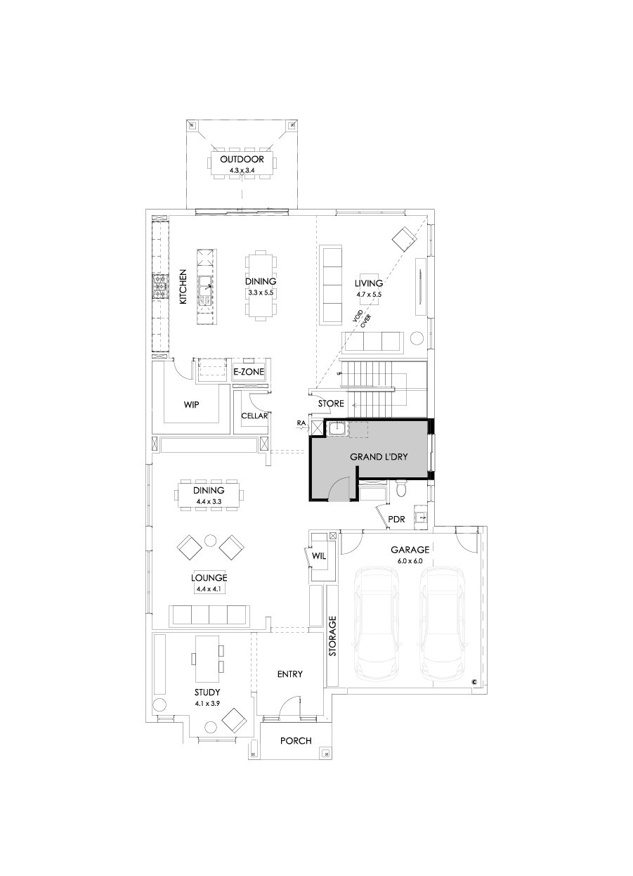 50 Ground Floor Floorplan (Grand laundry - Flipped)