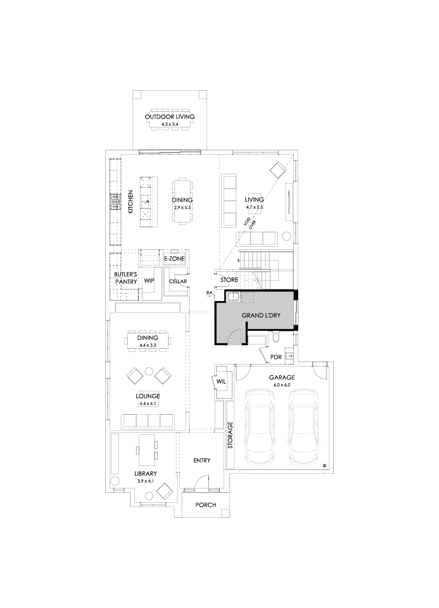 50 Ground Floor Floorplan (Grand laundry - Flipped)