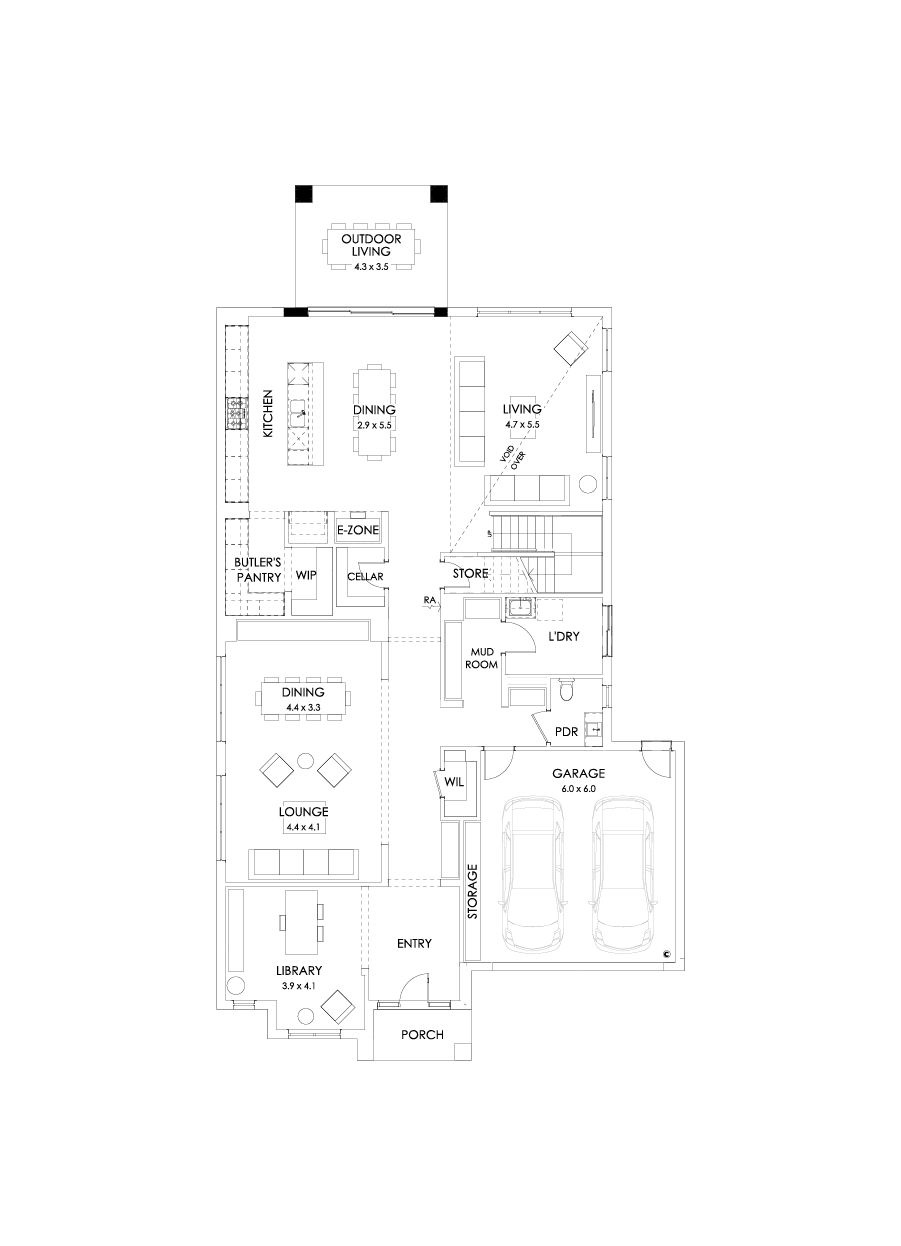 50 Ground Floor Floorplan (Rear balcony - Flipped)