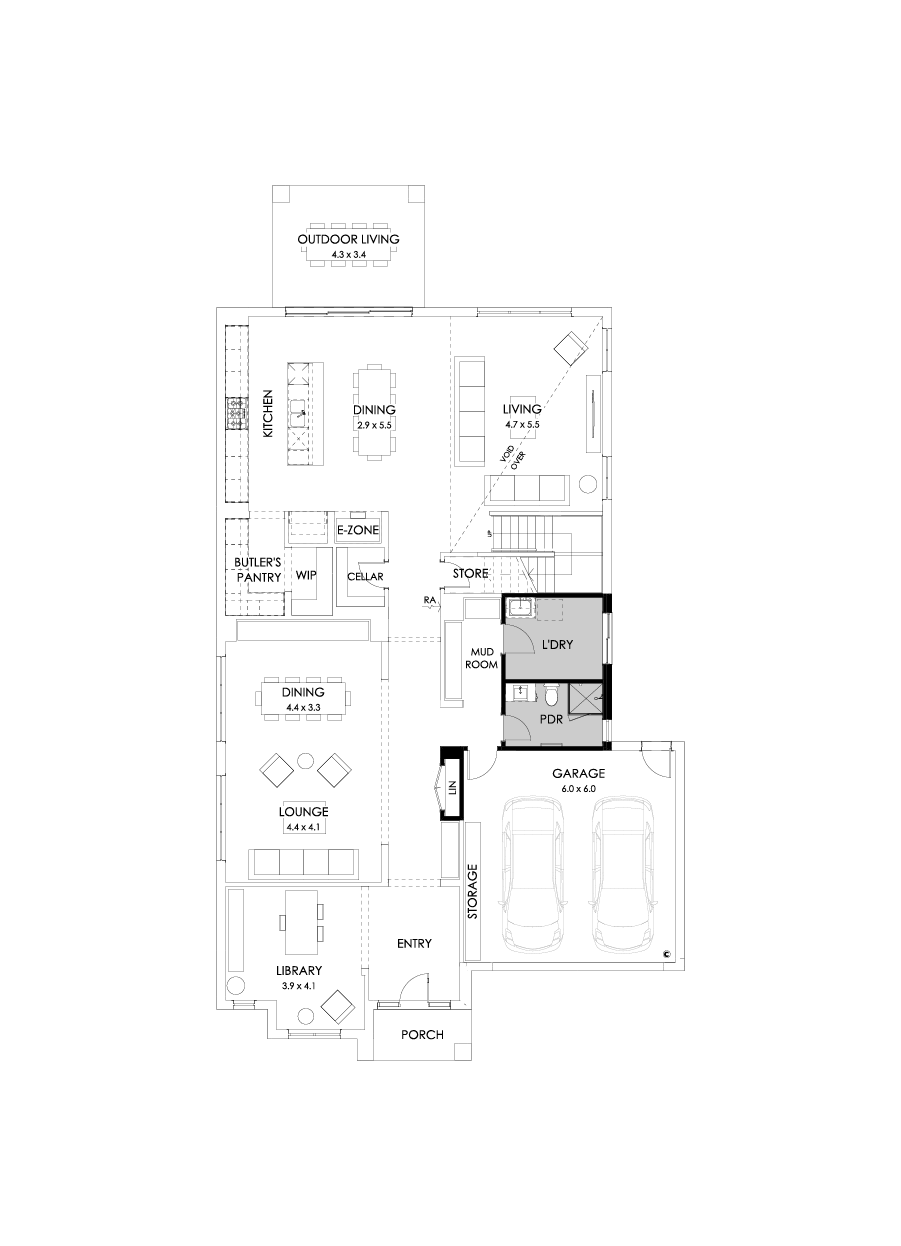 50 Ground Floor Floorplan (Shower to powder  - Flipped)