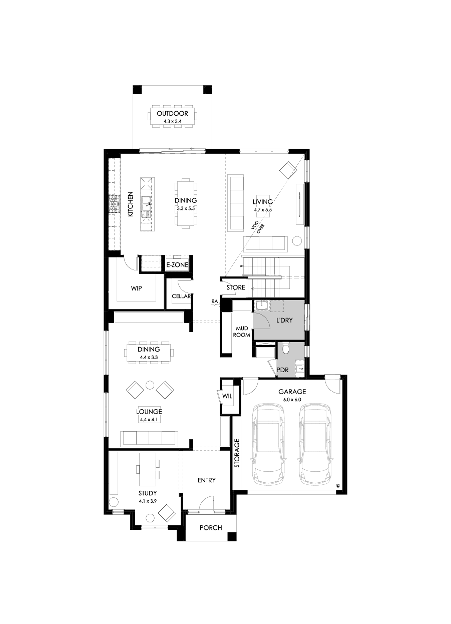 50 Ground Floor Floorplan (Standard - Flipped)