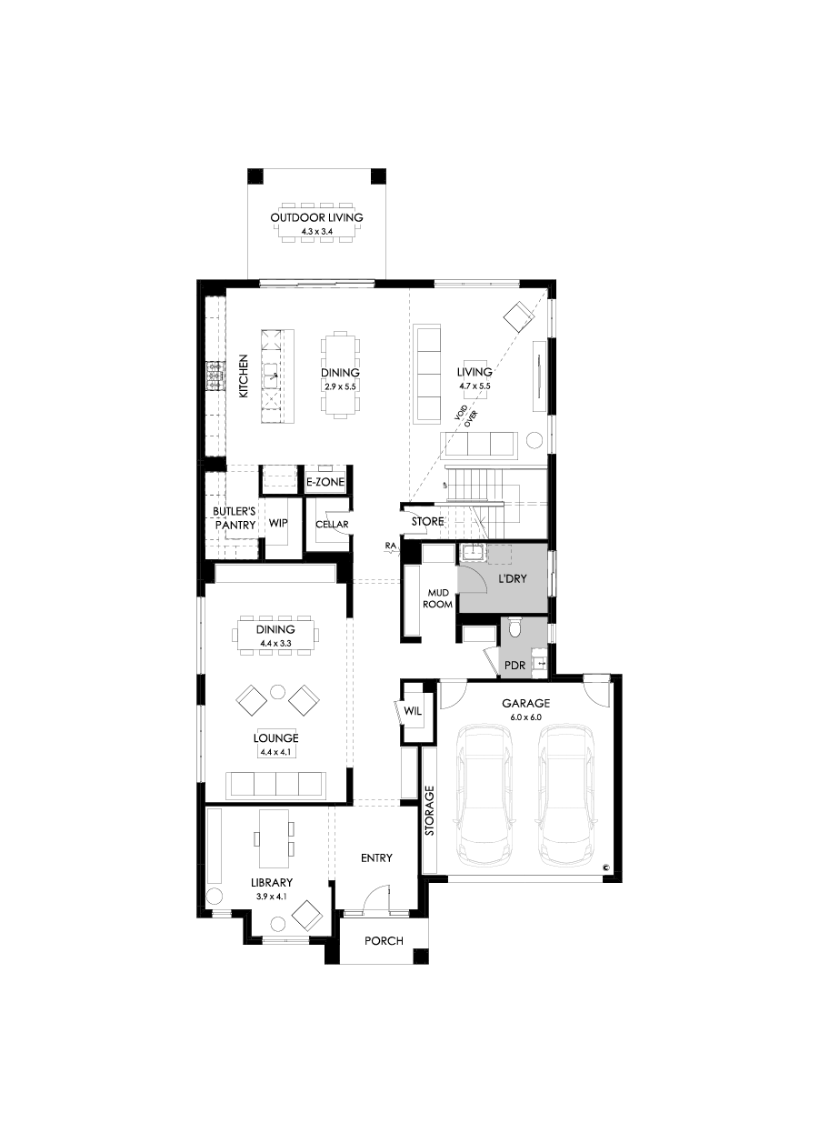 50 Ground Floor Floorplan (Standard - Flipped)