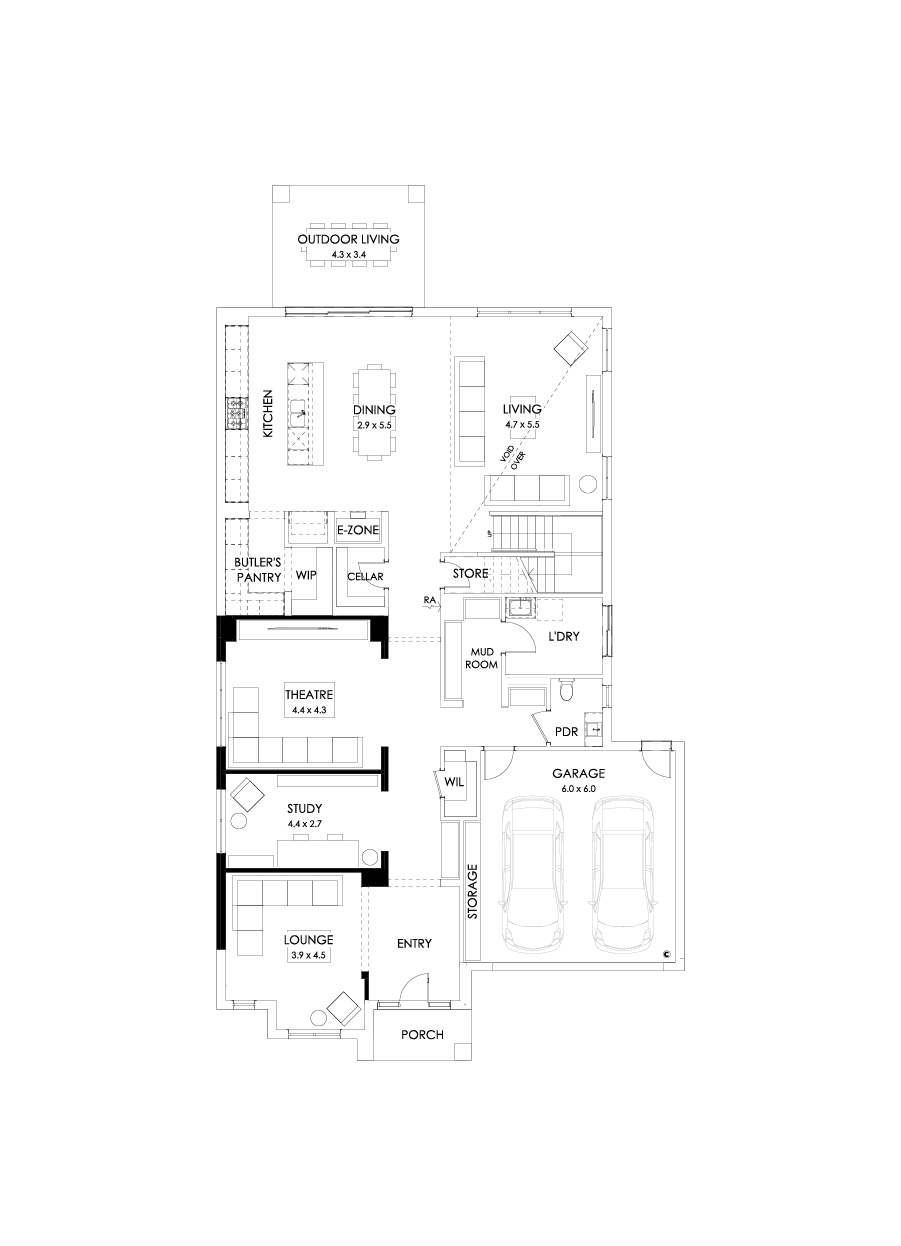 50 Ground Floor Floorplan (Theatre - Flipped)