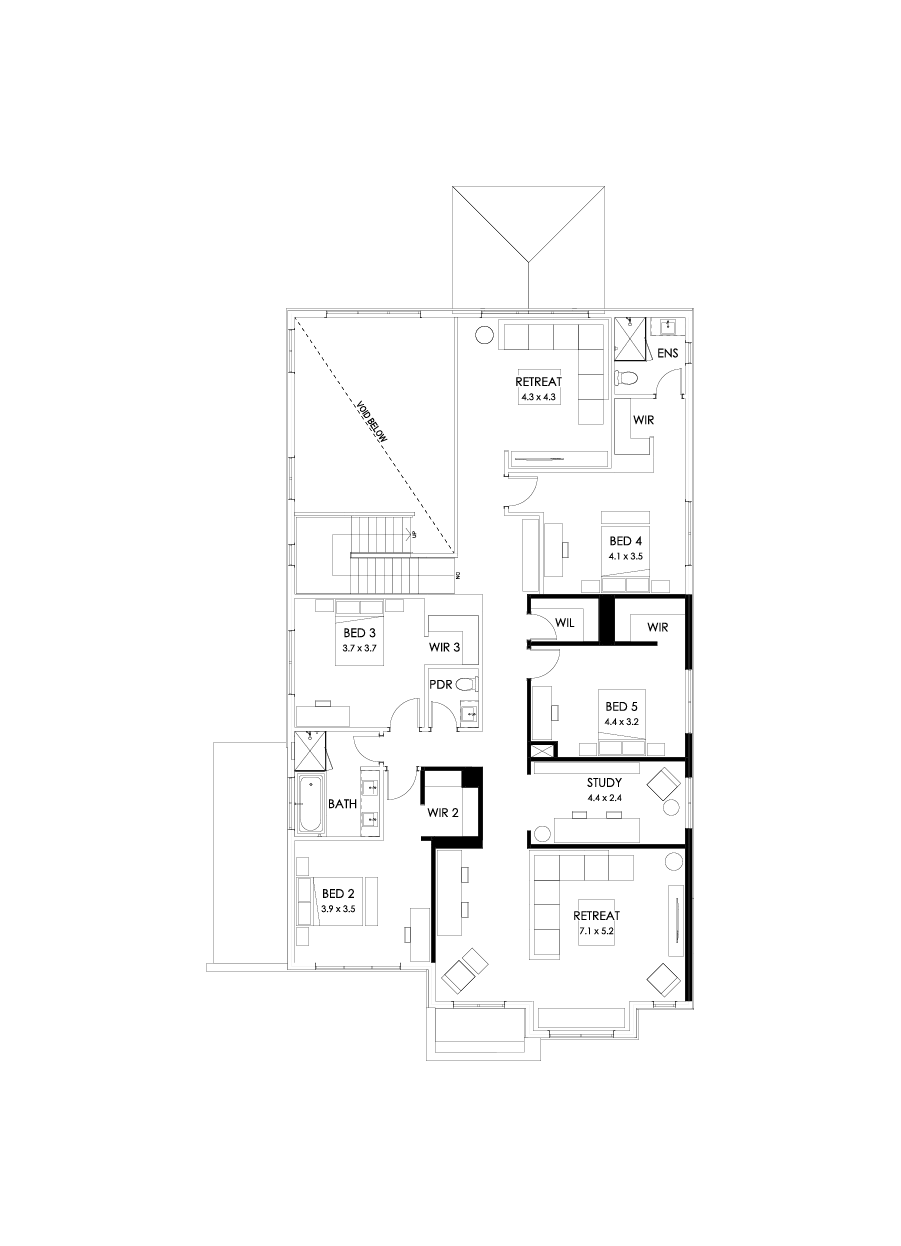 52 First Floor Floorplan (Alternate bed 1)