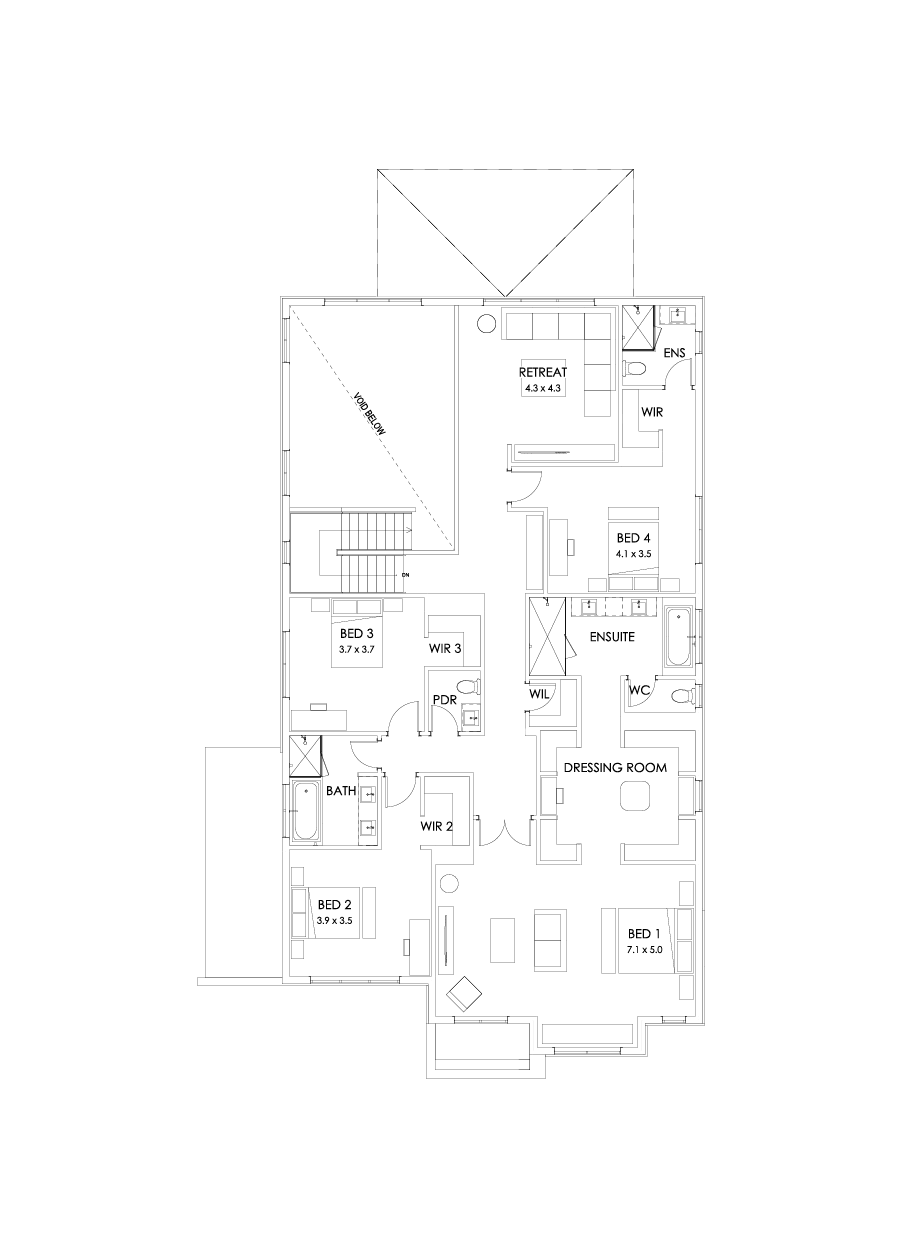 52 First Floor Floorplan (Alternate kitchen L-shape)