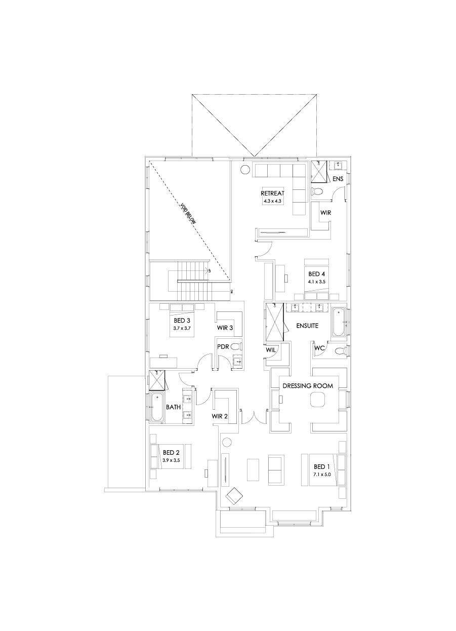 52 First Floor Floorplan (Alternate kitchen L-shape)