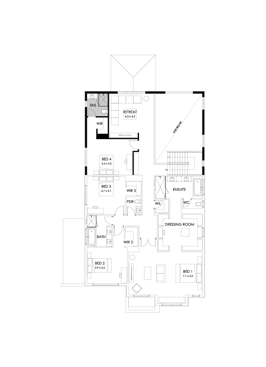 52 First Floor Floorplan (Rear flip)