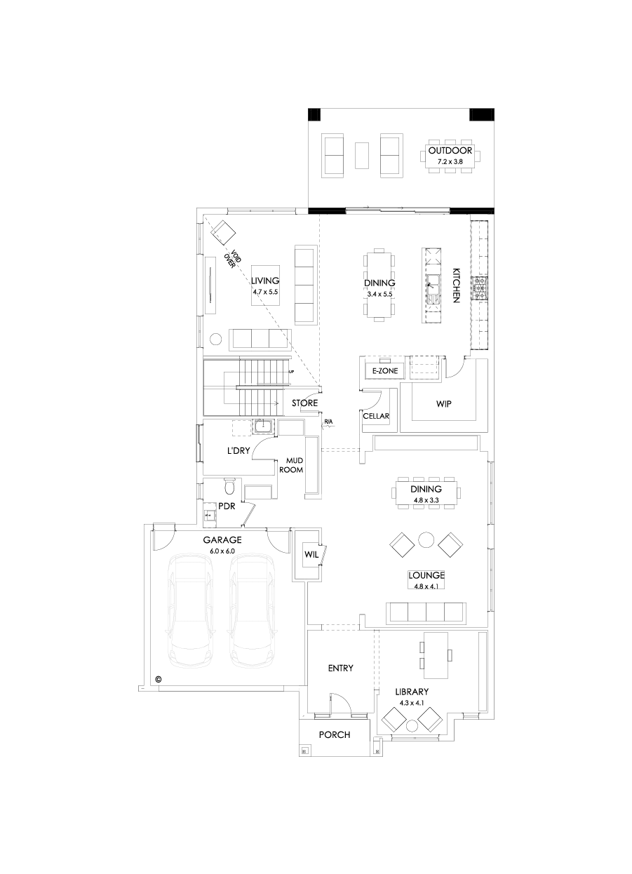 52 Ground Floor Floorplan (Alternate grand outdoor living)